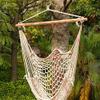 Thxbye Hammock Cotton Swing Camping Hanging Rope New Chair Wooden Beige White Outdoor view 1