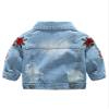 Abolai Baby Girls' Rose Embroidery Button Down Jeans Jacket Top Blue 100 view 2