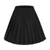 EXCHIC Women's A-Line Mini Skirt Stretchy High Waist Pleated Tennis Skirts Plaid School Uniform Dance Casual Wear (L, Black) view 1