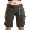 FOURSTEEDS Women's Cotton Loose Fit Multi-Pockets Camouflage Casual Twill Bermuda Cargo Shorts with Belt Army Green US 2 view 2