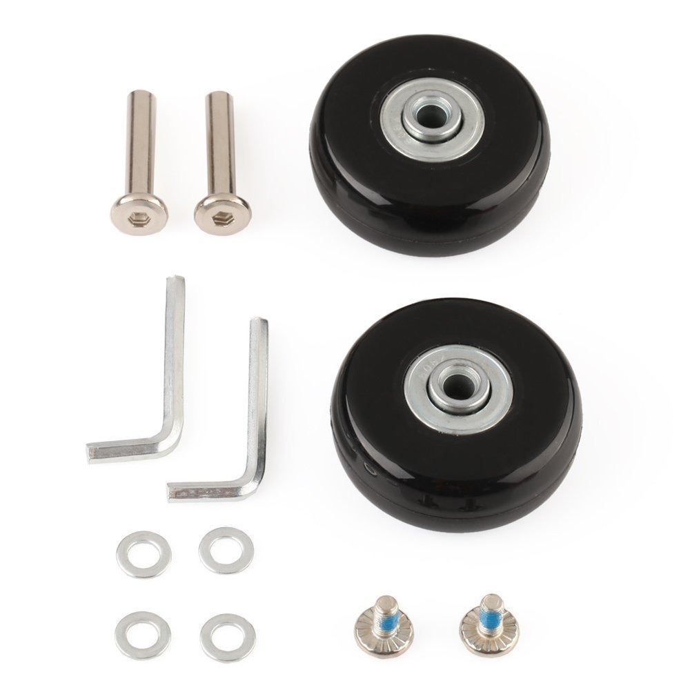 F-ber Luggage Suitcase Wheels Replacement Kit 45mm x 18mm with ABEC 608zz Inline Outdoor Skate Replacement, One Set of (2) Wheels (OD:45 W:18 ID:6 Axles:35)