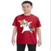 ALLNTRENDS Kids Youth T Shirt Dabbing Unicorn Cute Girly Dancer Tee Rainbow Dab (S, Red) view 1
