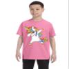 ALLNTRENDS Kids Youth T Shirt Dabbing Unicorn Cute Girly Dancer Tee Rainbow Dab (L, Azalea Pink) view 1