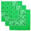 3 PK Cowboy Bandanas 100% Cotton 22 x 22 inch - Lime view 1