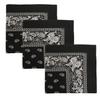 3 PK Cowboy Bandanas 100% Cotton 22 x 22 inch - Black view 1