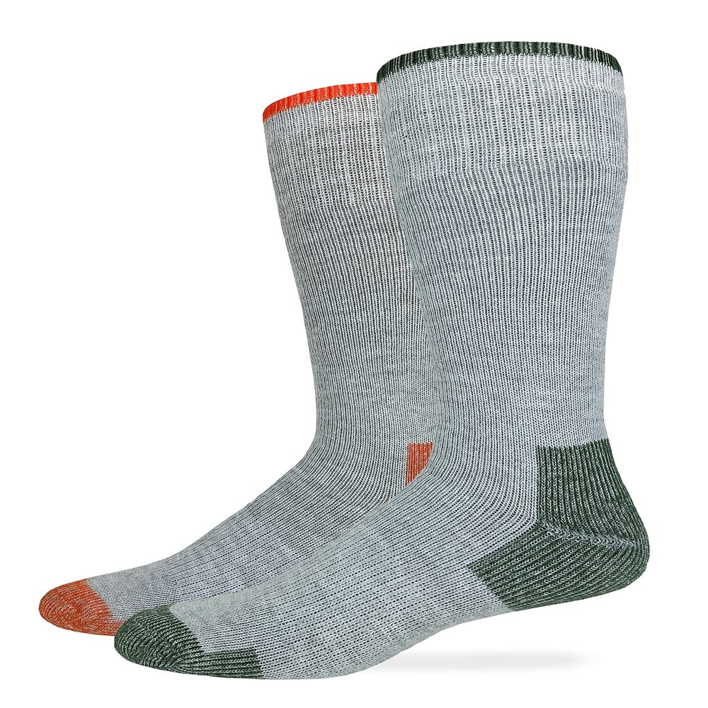 Carolina Ultimate Work Full Cushion Wool Blend Boot Socks, Orange/Green, (L) W 9-12 / M 9-13, 2 Pair