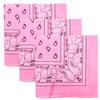 3 PK Cowboy Bandanas 100% Cotton 22 x 22 inch - Pink view 1