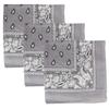 3 PK Cowboy Bandanas 100% Cotton 22 x 22 inch - Grey view 1