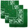 3 PK Cowboy Bandanas 100% Cotton 22 x 22 inch - Green view 1