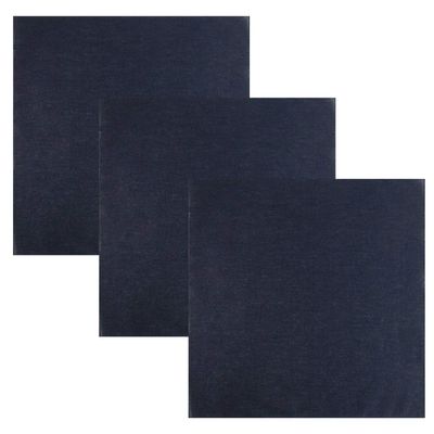 3 PK Cowboy Bandanas 100% Cotton 22 x 22 inch - Plain Navy