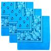 3 PK Cowboy Bandanas 100% Cotton 22 x 22 inch - Turquoise view 1