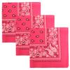 3 PK Cowboy Bandanas 100% Cotton 22 x 22 inch - Fuchsia view 1