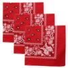 3 PK Cowboy Bandanas 100% Cotton 22 x 22 inch - Burgundy view 1