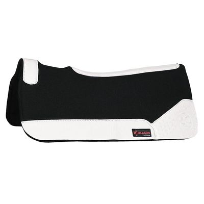 HILASON Western Wool Felt Horse Saddle Pad W/Distressed Wear Leather | for Horses