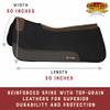 HILASON Western Wool Felt Horse Saddle Pad W/Distressed Wear Leather | for Horses view 2
