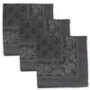 3 PK Cowboy Bandanas 100% Cotton 22 x 22 inch - Charcoal view 1