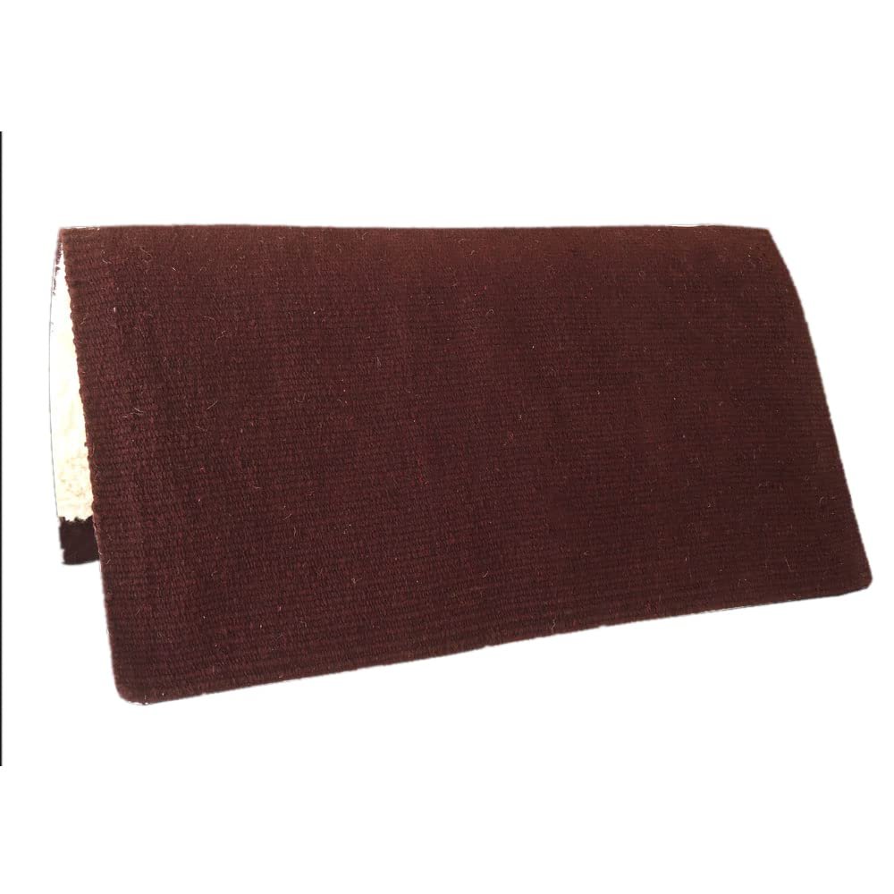 HILASON Western Horse Saddle Blanket Acrylic Wool Fur Padding Rodeo Brown