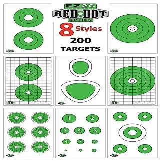 200 EZ2C Paper Shooting Targets - Eight Popular Styles Combo Package to Practice on Gun Range, 11 x 17 (Green, Eight Fun Practicing Targets)