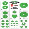 200 EZ2C Paper Shooting Targets - Eight Popular Styles Combo Package to Practice on Gun Range, 11 x 17 (Green, Eight Fun Practicing Targets) view 1