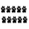10 Dog Paw Prints 2" Black w/White Outline Decals Puppy Foot Print Cat Vinyl Stickers for Car Truck or SUV Decal (Black w/White Outline) view 1