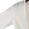 Trendy XU Elegant Long Sleeve Thin Chiffon Open Front Cardigan Cropped Solid Jacket (White) view 4