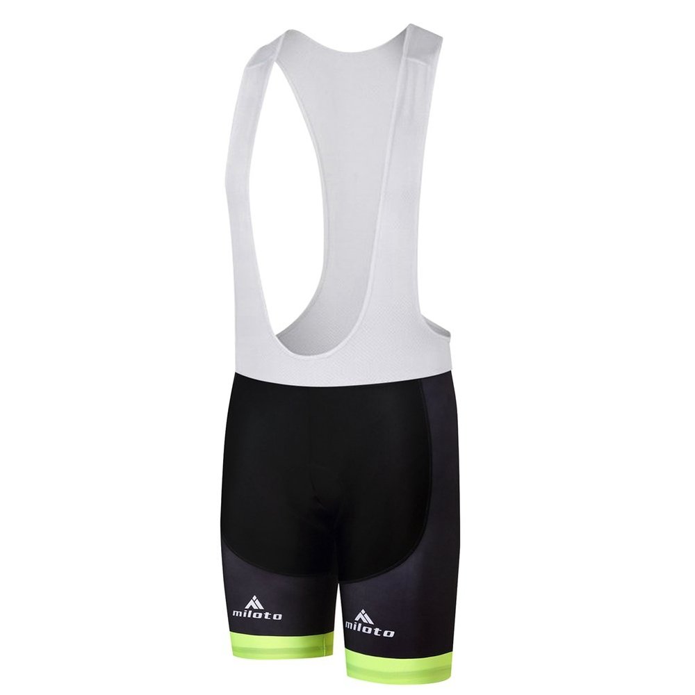 Uriah Men's Cycling Bib Shorts White 3D Coolmax Gel Padded Fluorescence Yellow Size XXL(CN)