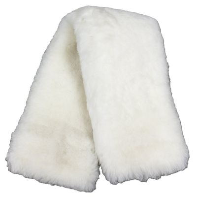ECP Equine Comfort Products Easy Fit Genuine Merino Sheepskin Girth Cover, Prevents Gall Sores & Chafing, Sweat-Absorbing, Breathable, Soft & Protective, 26 Inches, White