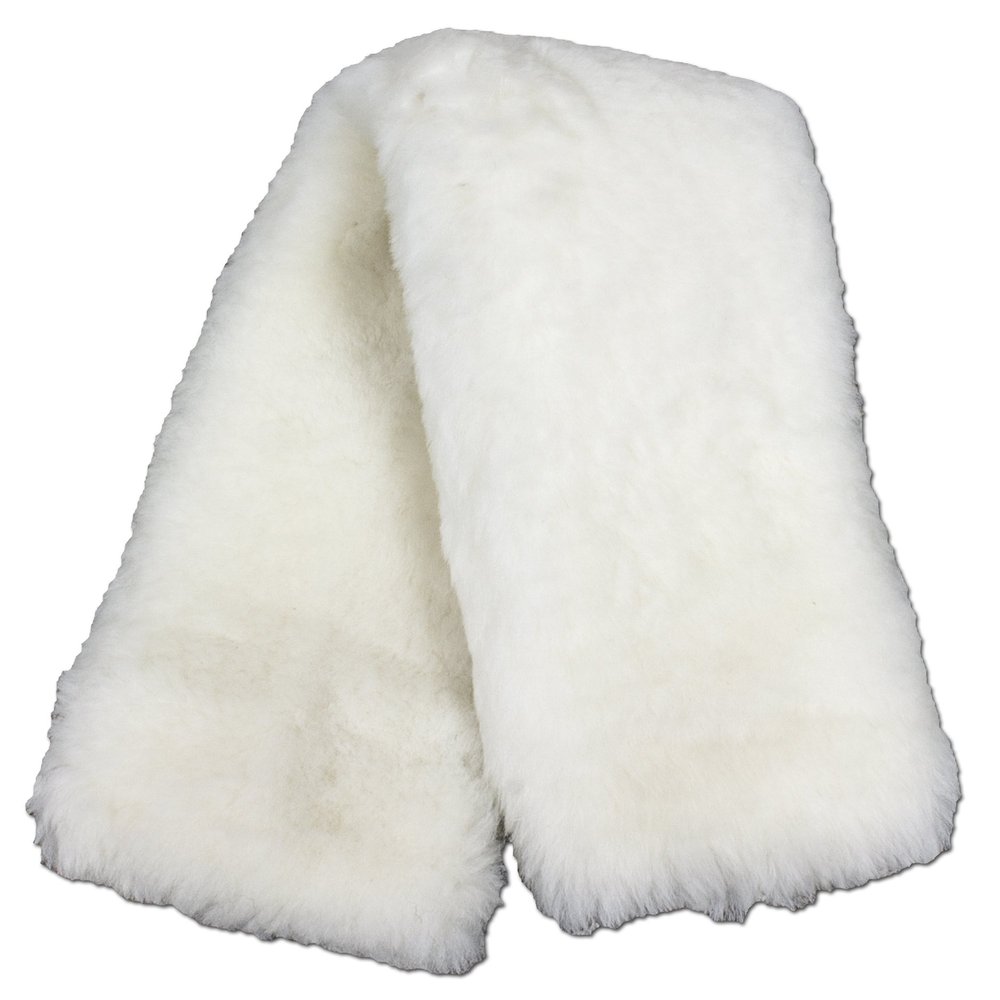 ECP Equine Comfort Products Easy Fit Genuine Merino Sheepskin Girth Cover, Prevents Gall Sores & Chafing, Sweat-Absorbing, Breathable, Soft & Protective, 26 Inches, White