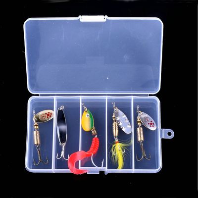 LENPABY 5PCS Fishing Lures Spinnerbait for Bass Trout Walleye Salmon by LotFancy - Assorted Metal Hard Lures Inline Spinner Baits