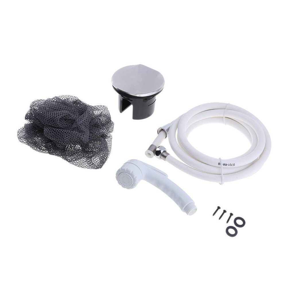 Baoblaze RV Marine Stainless Steel Transom Shower Lid/Cup & Hose Shower Sprayer 97014DSS-KIT5