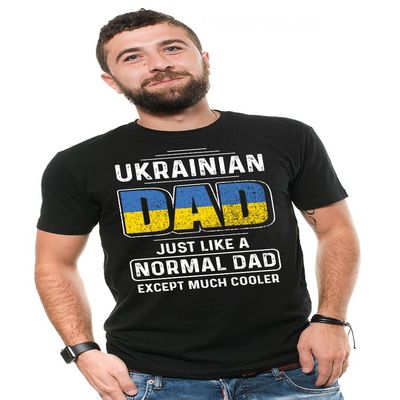 Silk Road Tees Ukrainian Dad T-Shirt Mens Shirt Ukraine Shirt Large Black