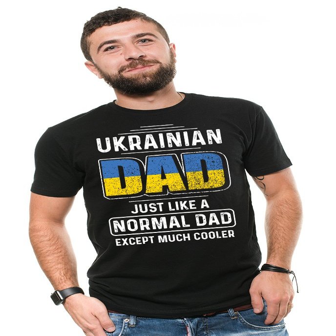 Silk Road Tees Ukrainian Dad T-Shirt Mens Shirt Ukraine Shirt Large Black