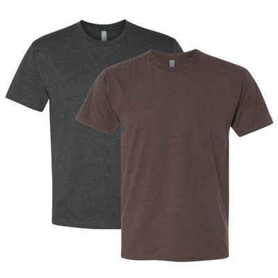 Next Level N6210 T-Shirt, Charcoal + Espresso (2 Shirts), Medium