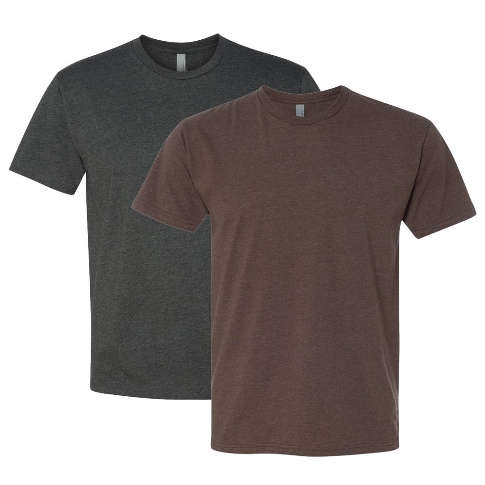 Next Level N6210 T-Shirt, Charcoal + Espresso (2 Shirts), Medium