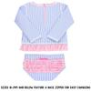 RuffleButts Girls Periwinkle Seersucker Long Sleeve Rash Guard Bikini - 7 view 3