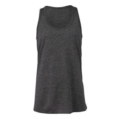 Bella + Canvas Youth Flowy Racerback Tank (M) (Dark Gray Heather)