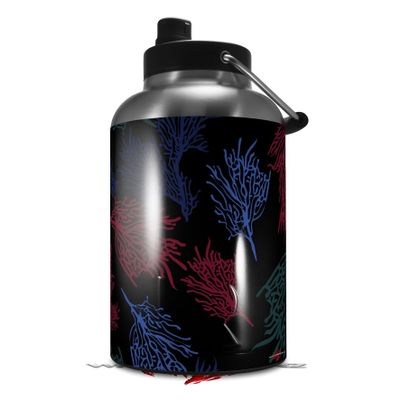 WraptorSkinz Skin Decal Wrap compatible with RTIC One Gallon (2017) Jug Floating Coral Black (Jug NOT INCLUDED)