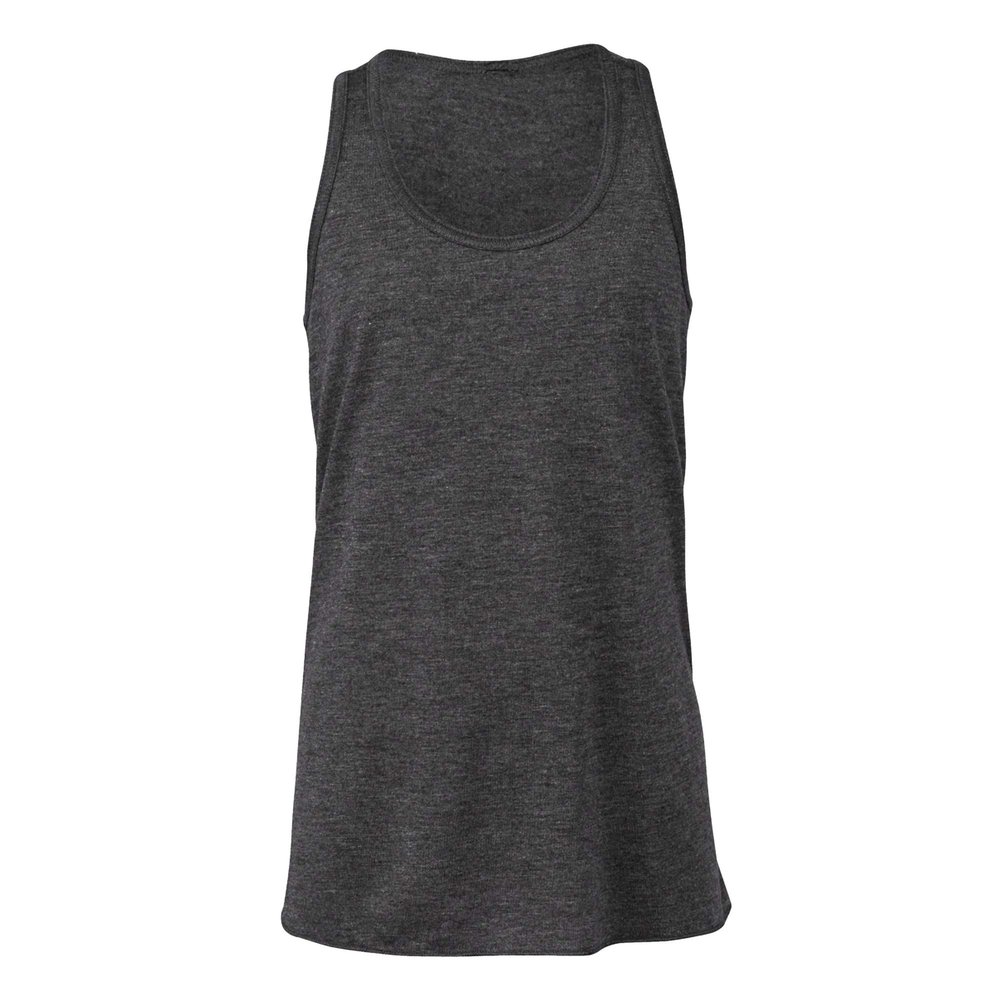 Bella + Canvas Youth Flowy Racerback Tank (L) (Dark Gray Heather)