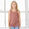 Bella + Canvas Youth Flowy Racerback Tank (L) (Dark Gray Heather) view 4