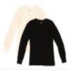 Fruit of the Loom Men's Classic Midweight Waffle Thermal Underwear Crew Top (1 & 2 Packs), Black Soot/Natural (2 Pack), Medium view 1