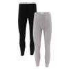 Fruit of the Loom Men's Classic Midweight Waffle Thermal Underwear Bottoms (2-Pack), Light Grey Heather/Black Soot, 3X-Large view 1