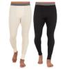 Fruit of the Loom Men's Classic Midweight Waffle Thermal Underwear Bottoms (2-Pack), Black Soot/Natural, Large