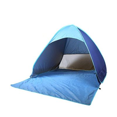 JIAN YA NA Pop Up Beach Tent Portable UV Protection Beach Shell with Ground Sunscreen Self-Construction Automatic Tent Beach Umbrella Sun Shelter (Blue)