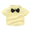 Abolai Baby Boy Summer Cotton Gentleman Short Sleeve Bowtie Romper Suspenders Shorts Outfit Set Style2 Yellow 95 view 2