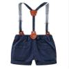 Abolai Baby Boy Summer Cotton Gentleman Short Sleeve Bowtie Romper Suspenders Shorts Outfit Set Style2 Yellow 95 view 3