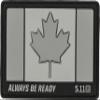 5.11 Tactical Patch - Canada Flag Patch, Hook-Back Adhesion, Laser-Cut to Size, Charcoal, Style 81209 view 1