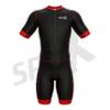 Sparx Men Triathlon Suit Short Sleeve Aero Tri Suit (Black/Red, XL) view 3