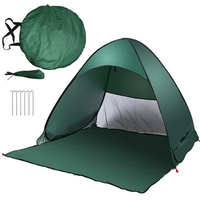 JIAN YA NA Pop Up Beach Tent Portable UV Protection Beach Shell with Ground Sunscreen Self-Construction Automatic Tent Beach Umbrella Sun Shelter (Green)