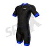Sparx Men Triathlon Suit Short Sleeve Aero Tri Suit (Black/Blue, 2XL) view 2