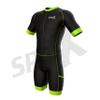 Sparx Men Triathlon Suit Short Sleeve Aero Tri Suit (Black/Green, XL) view 2